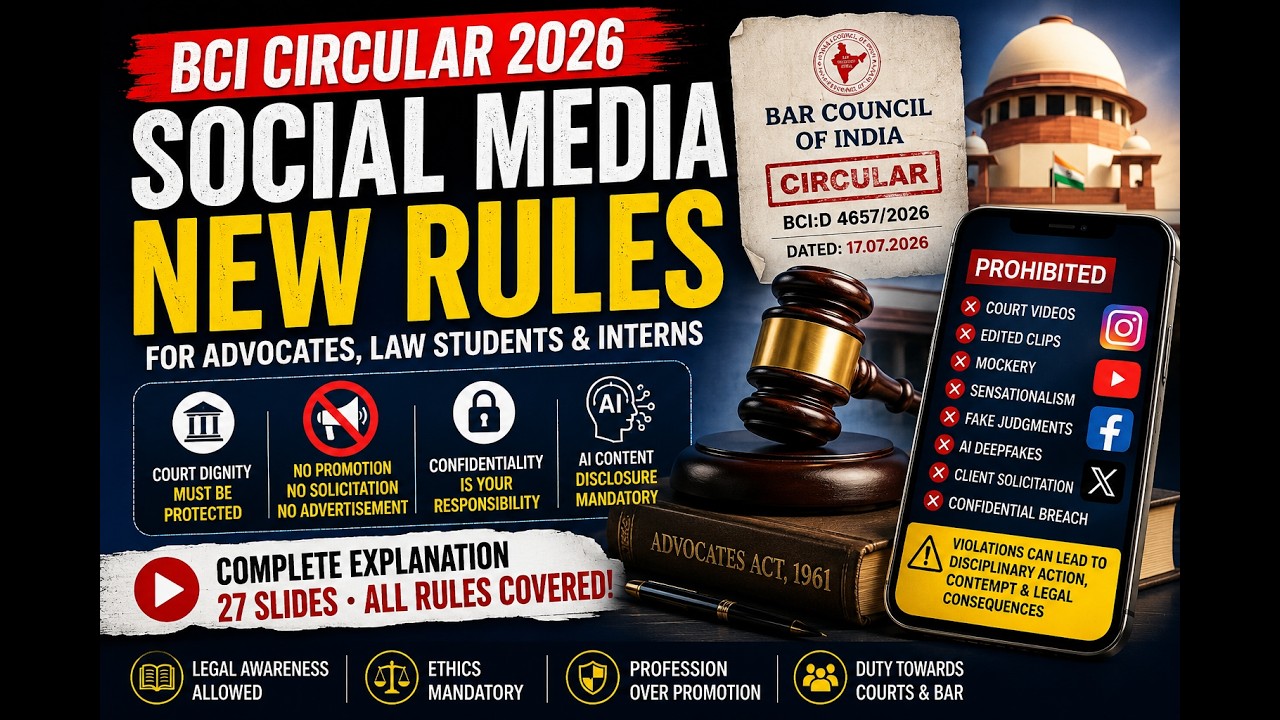🚨 BCI's New Social Media Rules 2026 Explained | New Guidelines for Advocates, Law Students & Interns