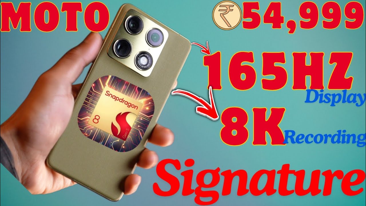 Motorola Signature Launched | Snapdragon 8 Gen 5 Processor 🔥 | 8k 30Fps Recording | 5200Mah Battery