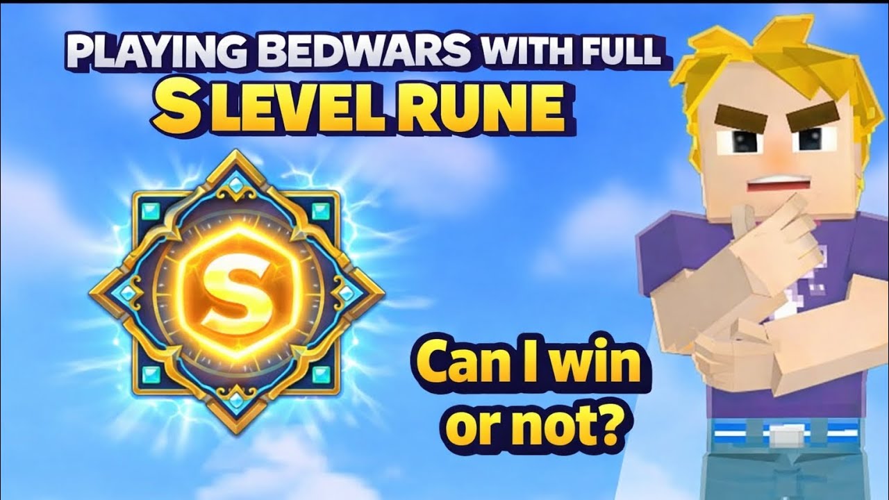 FULL S LEVEL RUNES in BedWars 😱 Can I Win or Not? (Blockman go)