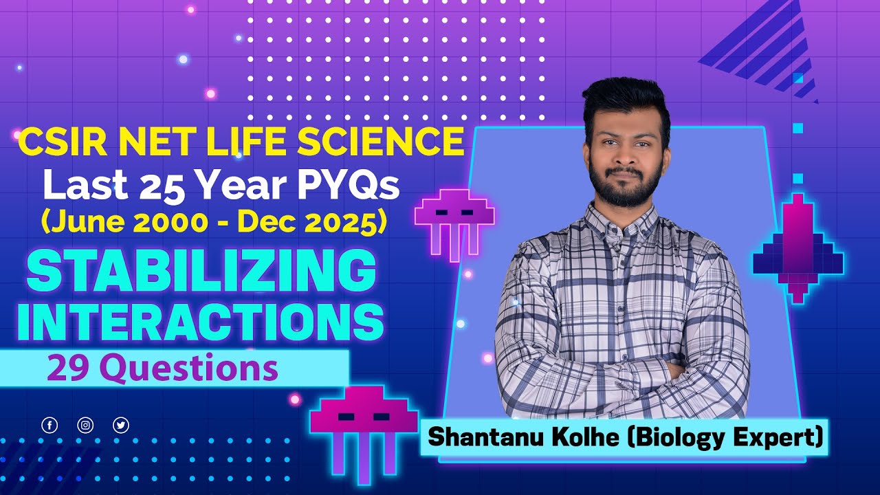 Stabilizing Interactions CSIR NET Life science PYQ | Last 25 Years | Biochemistry PYQ CSIR NET