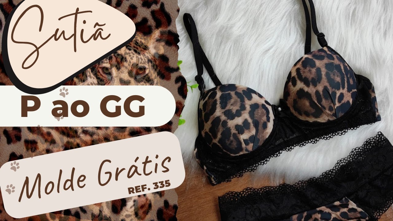 #MoldeGrátis | Como Fazer Sutiã com Renda Passo a Passo - Ref. 335