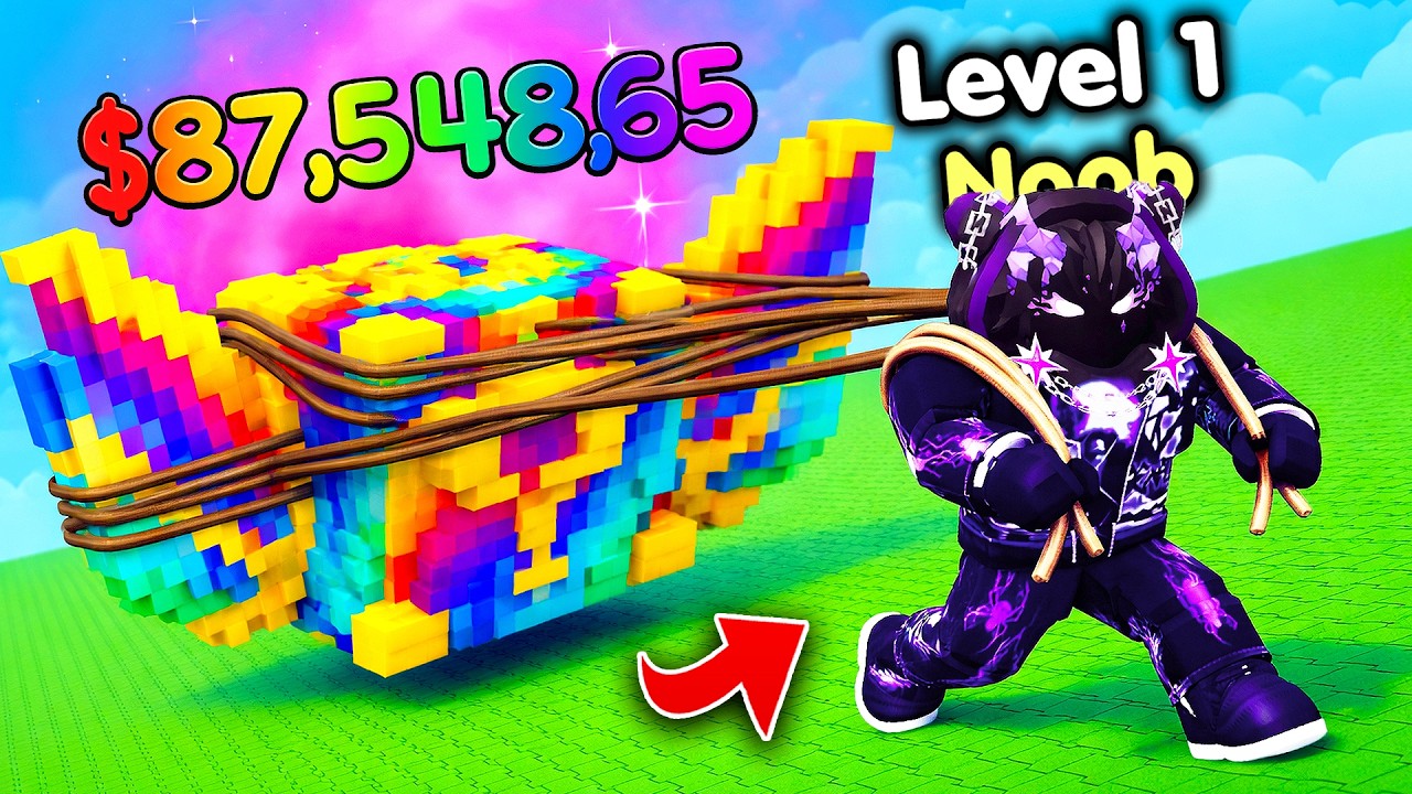 Starting Over as NOOB with OP SECRET in Pull Lucky Blocks! (Roblox)
