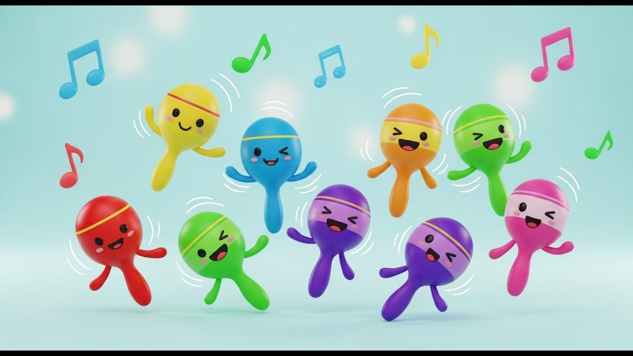 Sete Maracas de Brinquedo Pequenas Agite | Canções Infantis e Rimas para Crianças