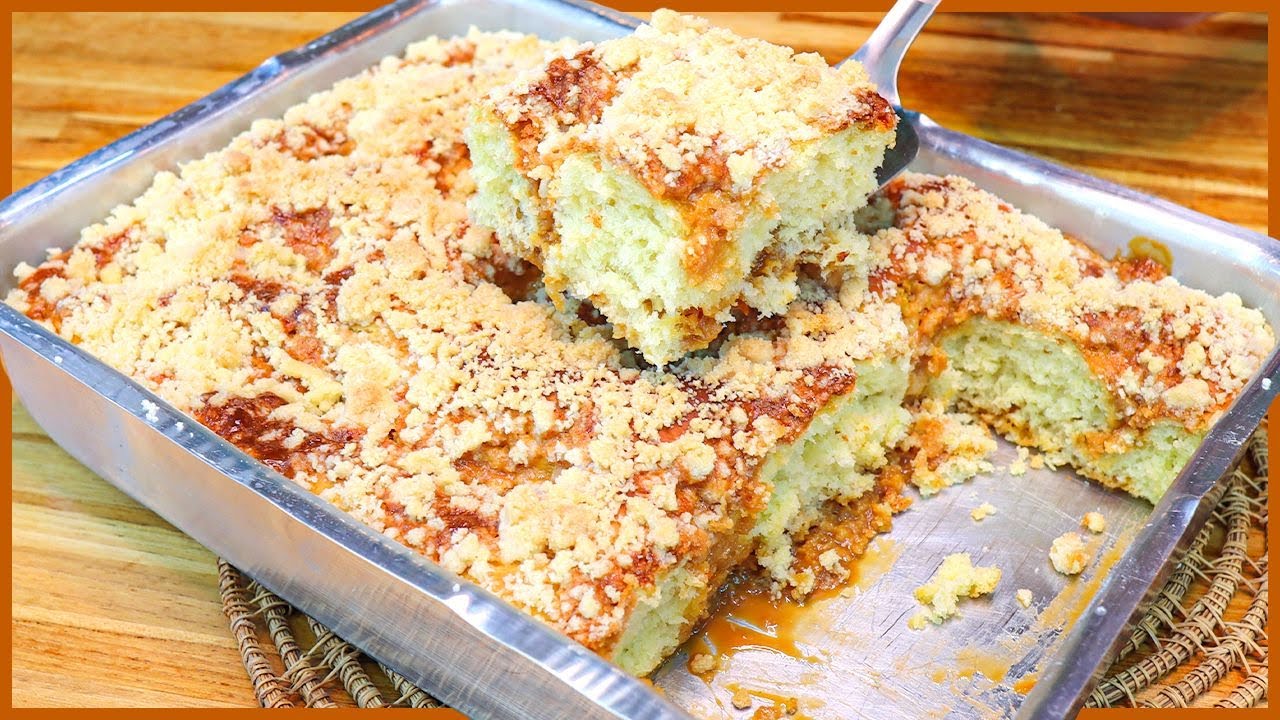 RECEITA DE CUCA ALEMÃ TRADICIONAL COM DOCE DE LEITE I MASSA SUPER FOFINHA I Receitas de Pai