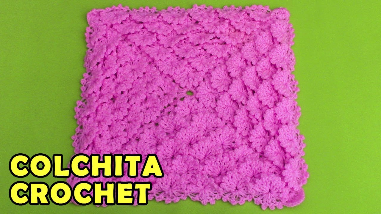 Colchita o mantita para bebé tejido a crochet en punto repollitos paso a paso