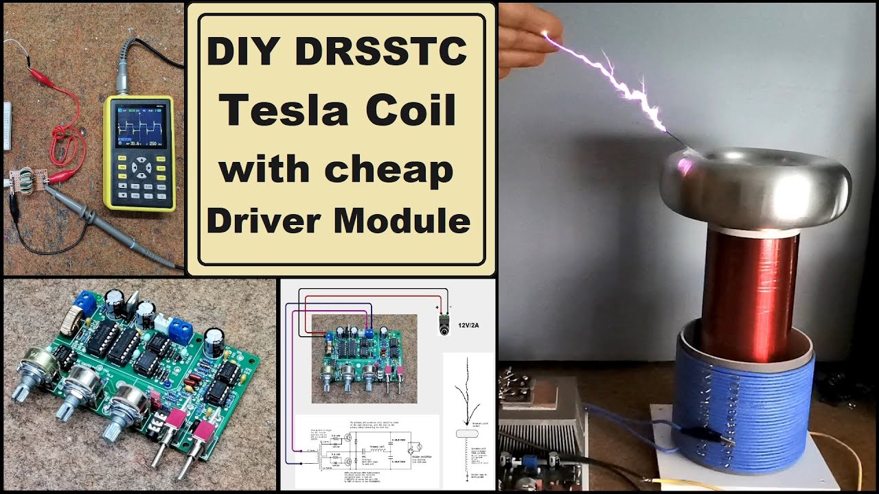 DIY DRSSTC Music Tesla coil with Interrupter using cheap Driver Module