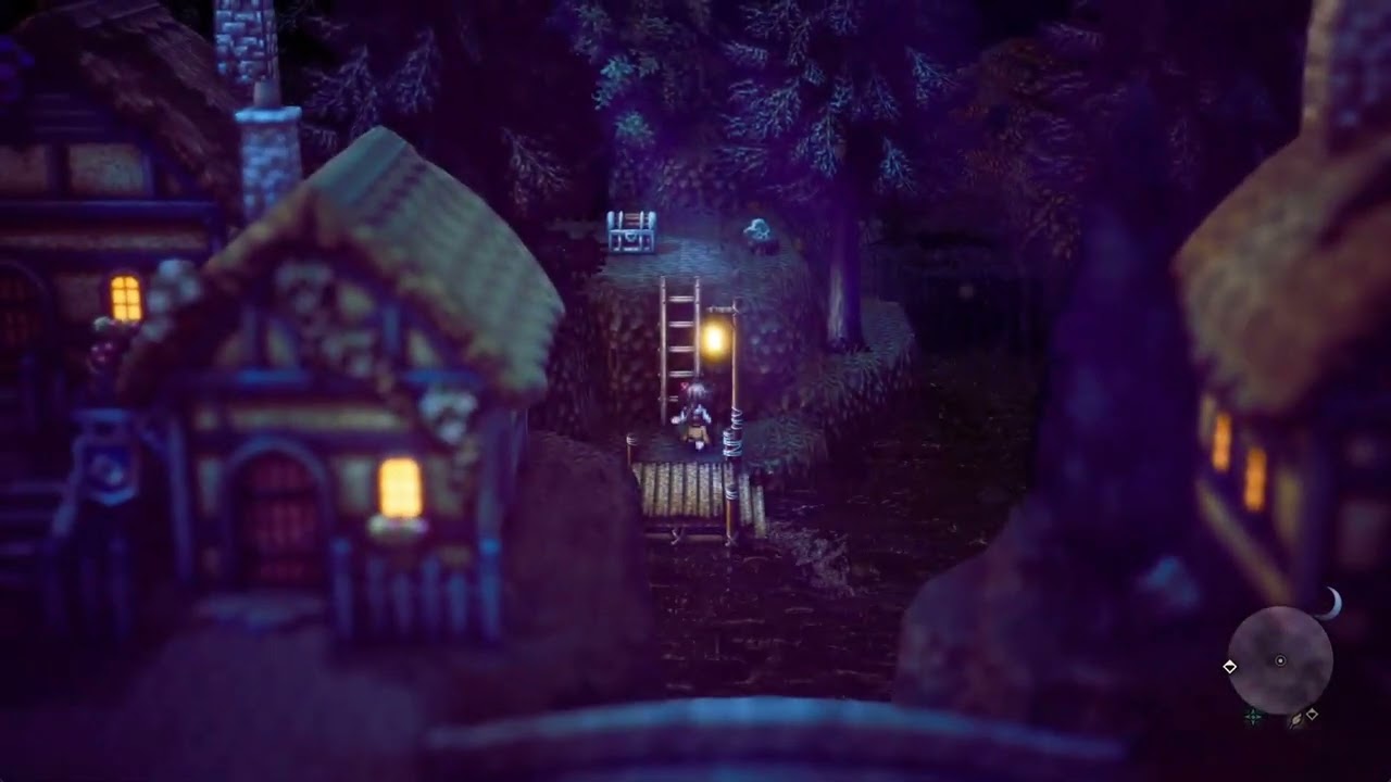 Octopath Traveler 2 - Cropdale, Village at Peace Night