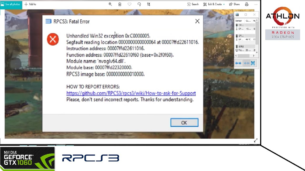 FIX rpcs3: FATAL ERROR Unhandled Win32 exception 0xC0000005 Dragon Ball Z Battle of Z