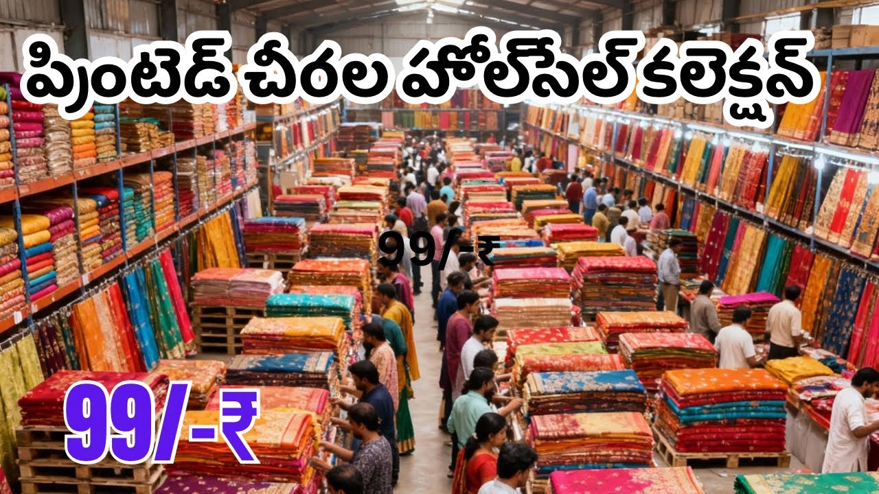 ప్రింటెడ్ చీరల హోల్‌సేల్ కలెక్షన్ | సురత్ నుండి నేరుగా ఫ్యాక్టరీ రేట్స్‌ | Saree Market Surat | sadi