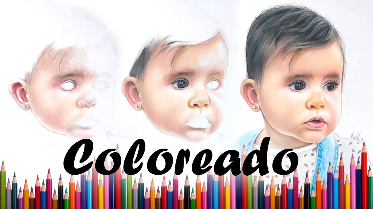 Como colorear un rostro realista con lapices de colores | Tutorial
