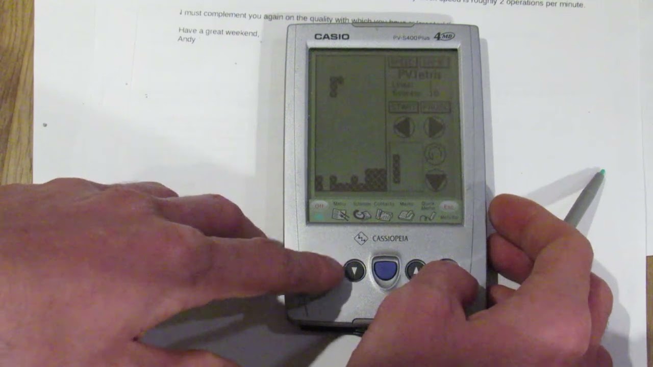 A closer look at PVTetris on my Casio Pocket Viewer