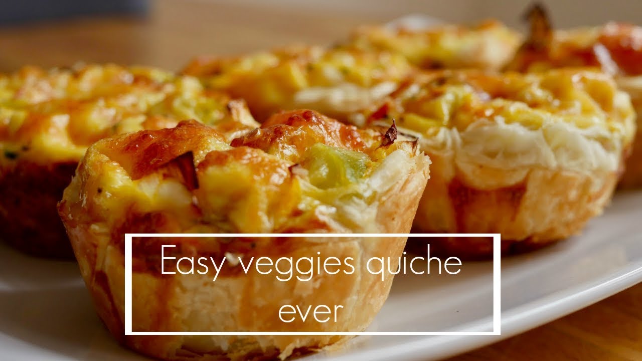 How to make basic veggie quiche/Easy e delicious quiche