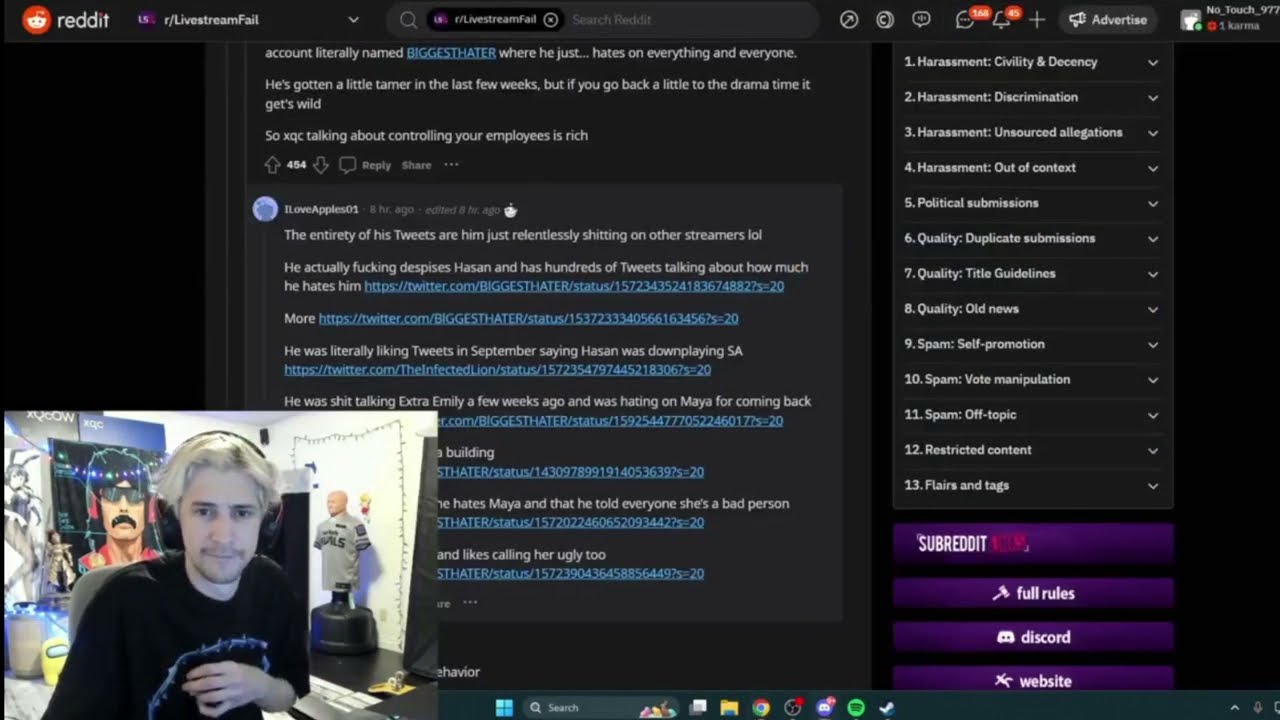 Xqc reacts to editor telling hasan to kill himself