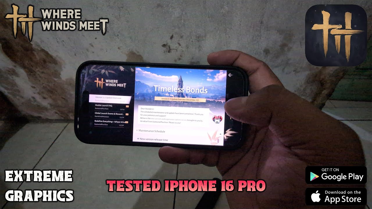 Where Winds Meet Mobile Gameplay on iPhone 16 Pro | Official Releases Global Version (Android / IOS)