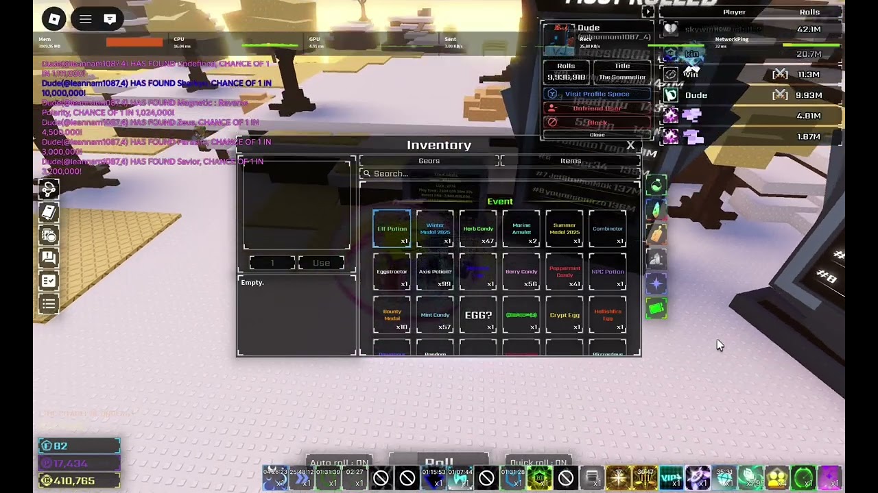 Playing Sol’s RNG til get the rarest aura (Part 83)