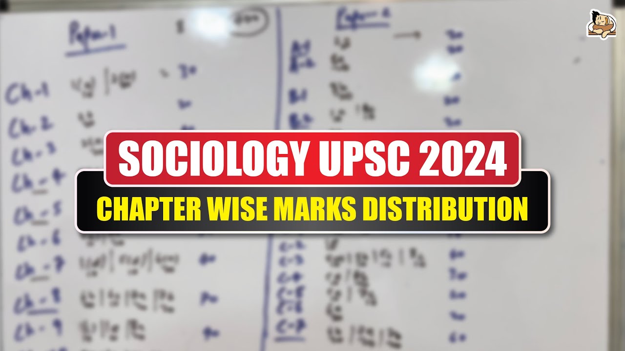 UPSC Sociology 2024 - Chapter Wise Marks Distribution (for a better strategy)