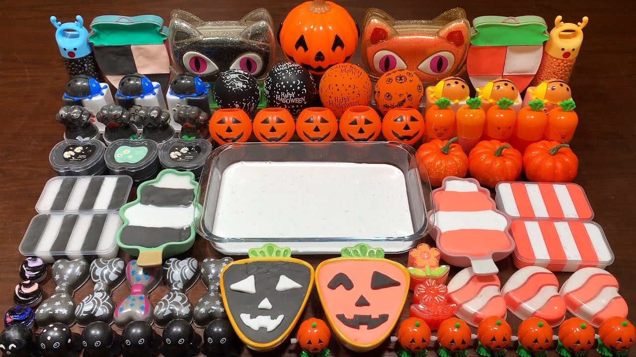 HAPPY HALLOWEEN SEASON - Mixing Makeup & MAGIC CLAY & More Into GLOSSY Slime! Satisfying Slime #1430