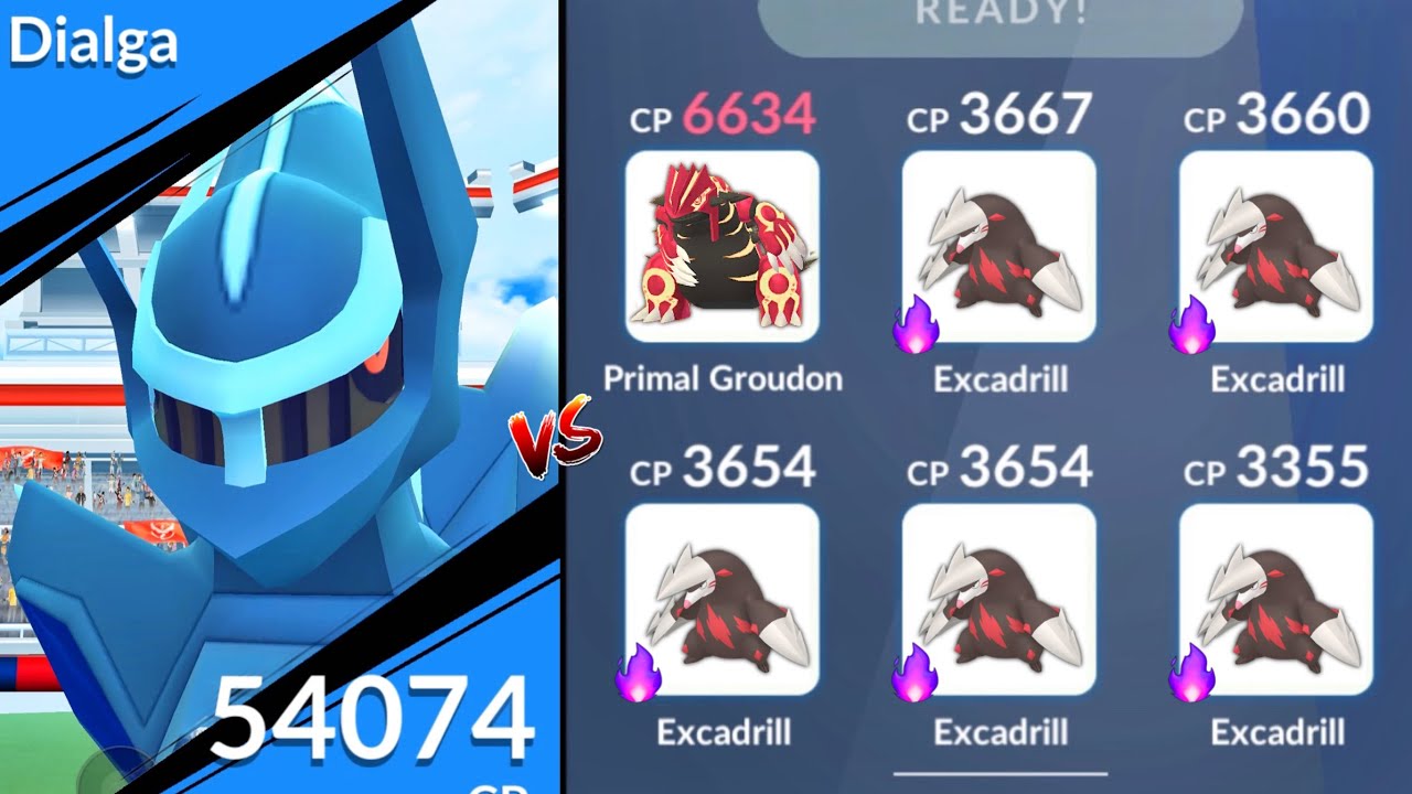 Origin Form Dialga DUO RAID with 70 Sec remaining in Pokemon GO.