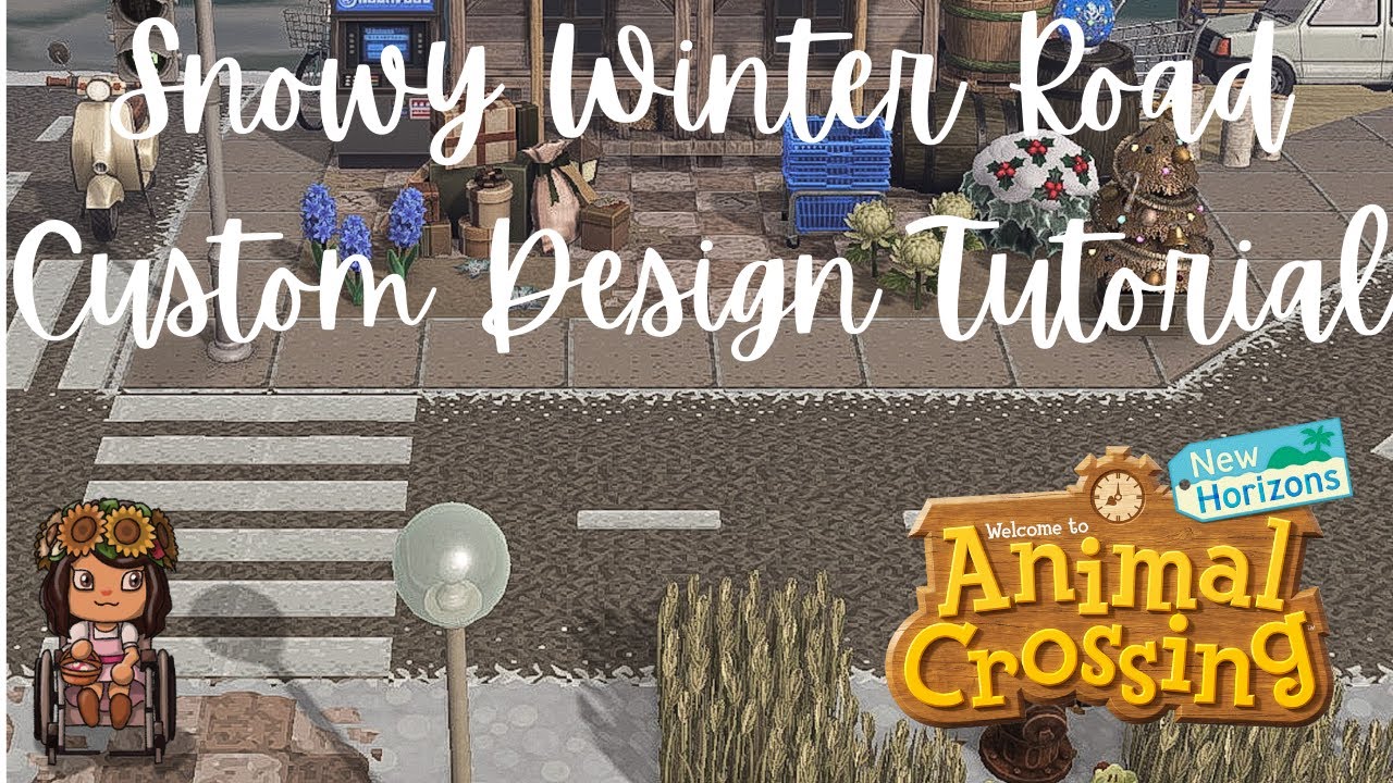 Snowy Winter Christmas Town Road Custom Design Tutorial! Animal Crossing New Horizons ACNH 2.0
