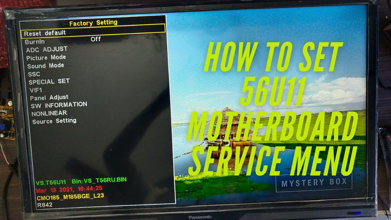 How to set 56U11 Motherboard service menu | china card vs.t56u11.2 how to open service code
