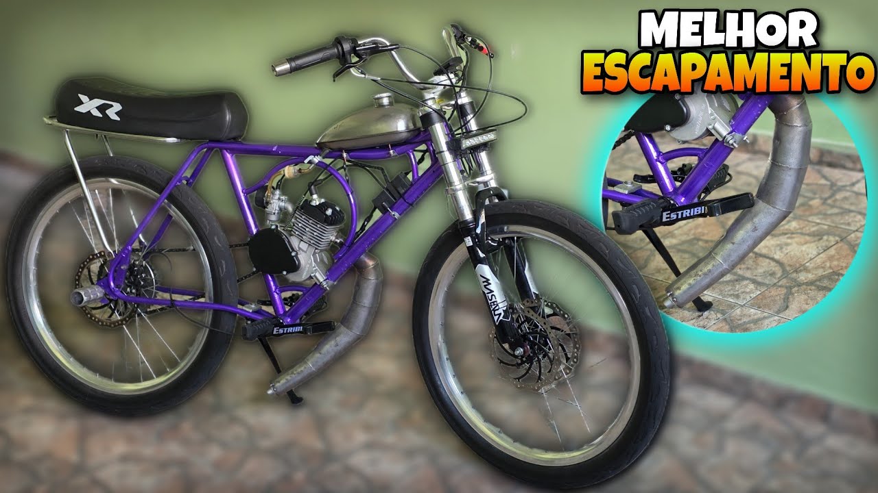 COLOQUEI ESCAPAMENTO DIMENSIONADO NA MINHA MOTORIZADA ROXA