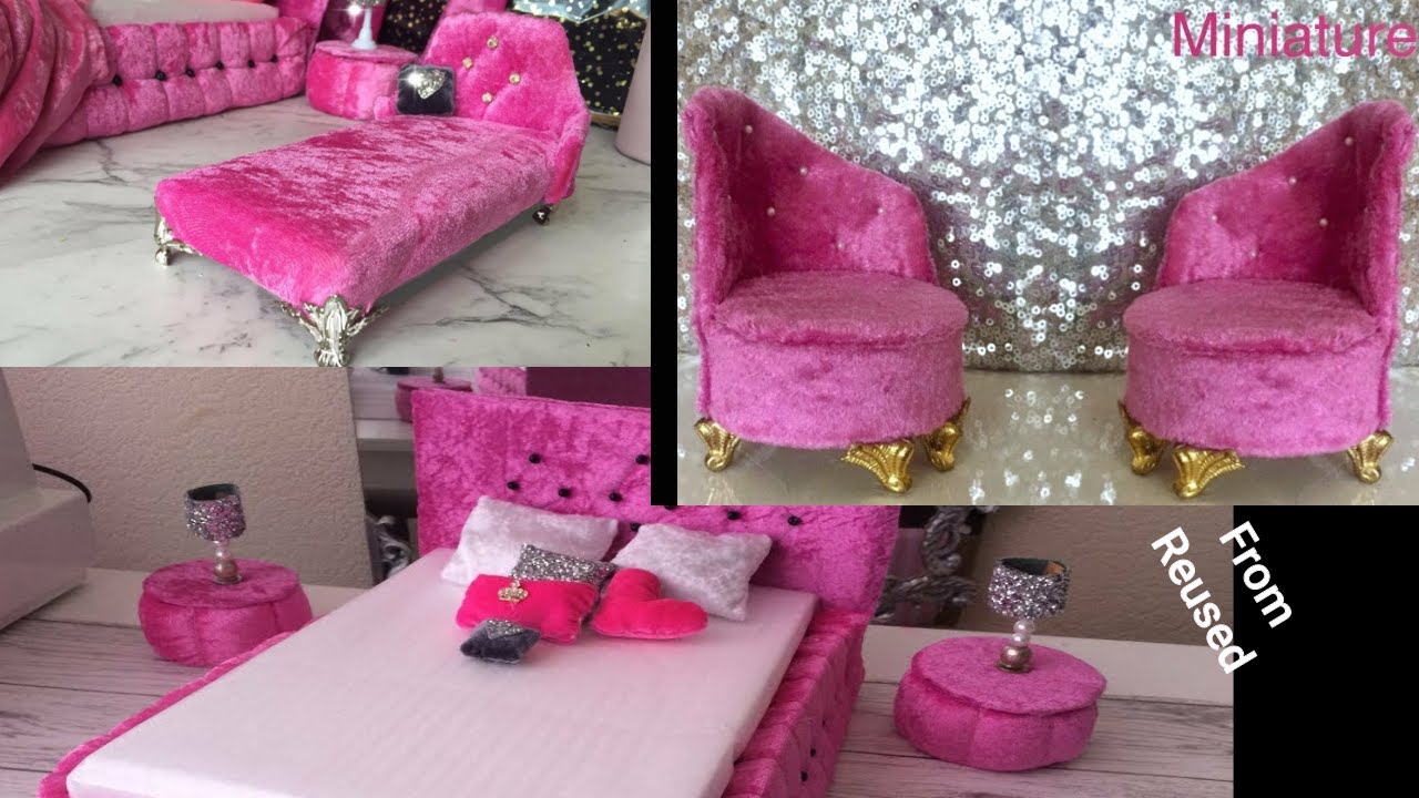 Miniature Luxury Velvet Furniture DIY.Made with Recycled items Video Compilation