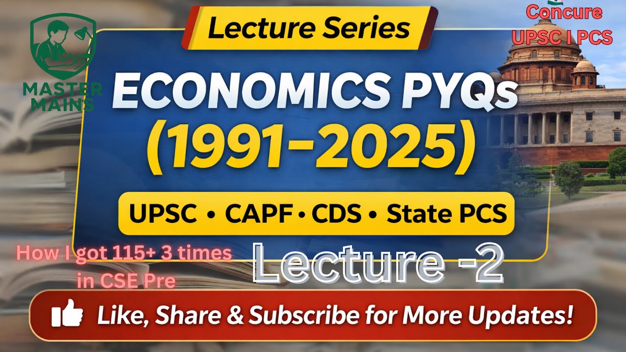 L2 Complete Economics PYQ (1991–2025) | UPSC CAPF CDS State PCS  