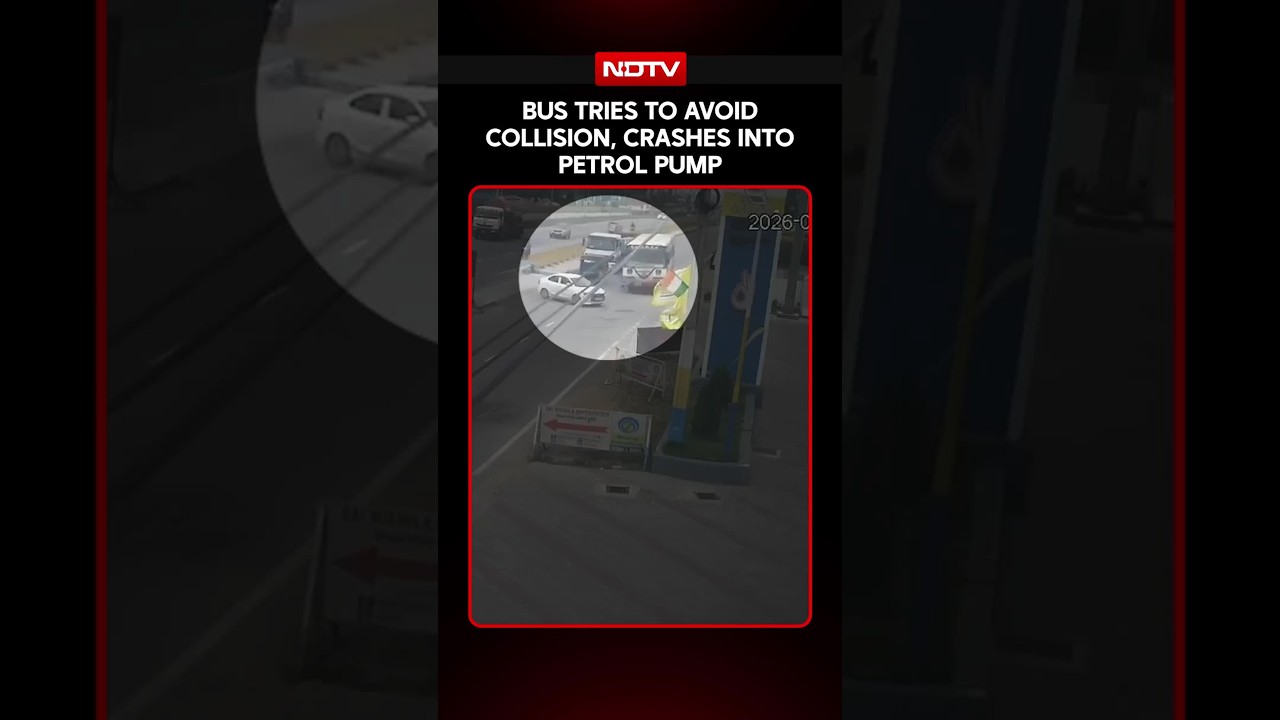Hyderabad News: Bus Dodges Collision, Crashes Into Petrol Pump