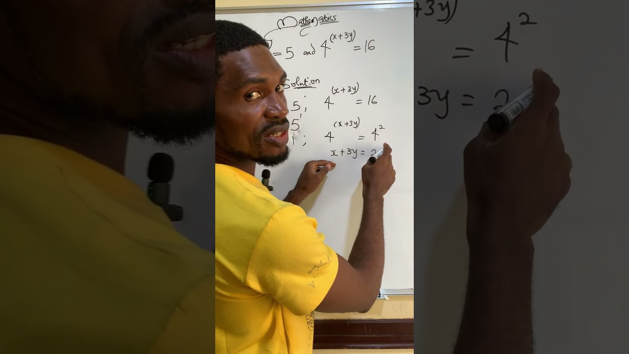 Exponential equation leading to simultaneous equation