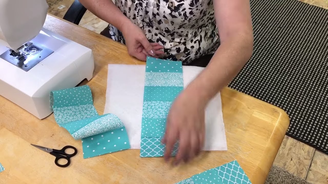 Strip Quilt- Blocks 13, 14, 15 & 16 Using Quilt As You Go (QAYG)