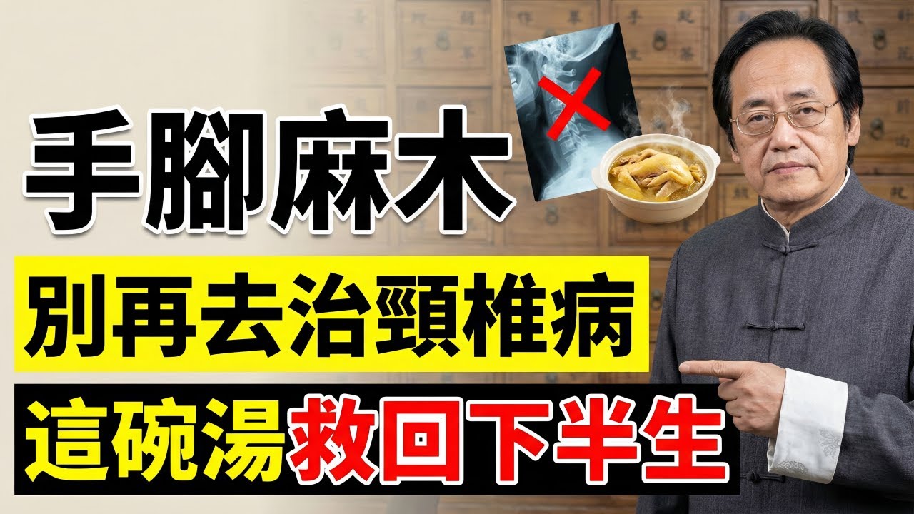 手腳麻木治頸椎？大錯特錯！這是「陽氣結冰」的中風前兆！天麻配一寶，破冰化瘀救回你的下半生#中醫 #倪海廈 #養生 #健康 #手腳麻木 #中風 #經方 #天麻 #黃芪 #血液循環 #陽氣 #排寒