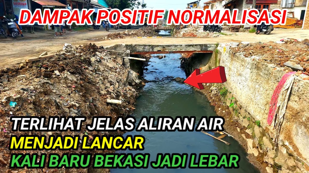 BUKTI NYATA ALIRAN AIR JADI LANCAR SETELAH BANGUNAN LIAR DIHANCURKAN KALI BARU TAMBUN SELATAN BEKASI