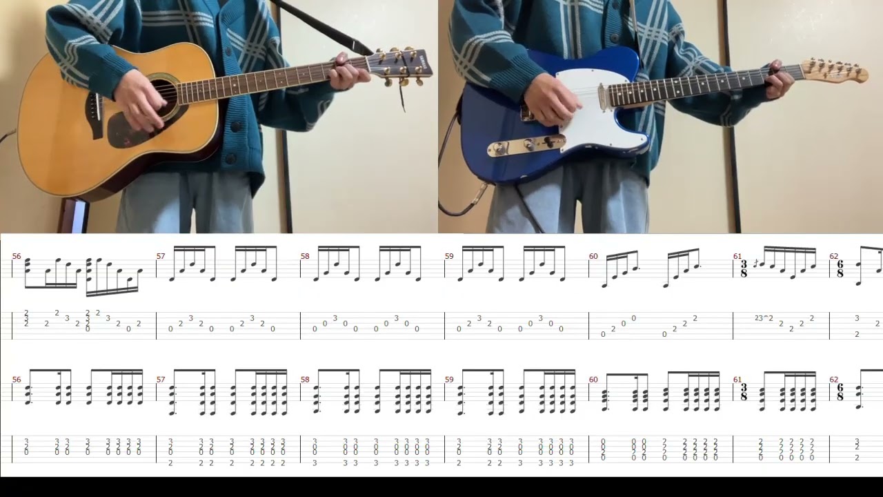 BUMP OF CHICKEN 同じドアをくぐれたら ギター 弾いてみた TAB譜付