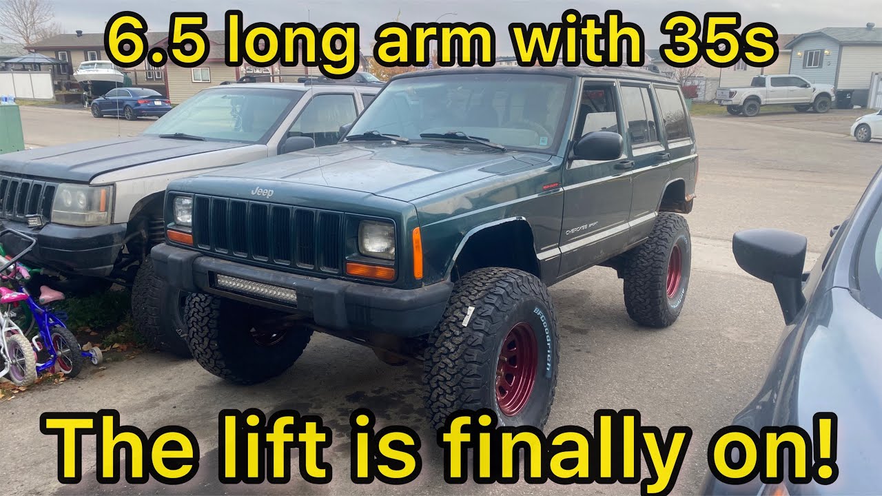 Я установил на свой Jeep Cherokee XJ подъемник для бездорожья с длинным рычагом 6,5 дюймов и шина...