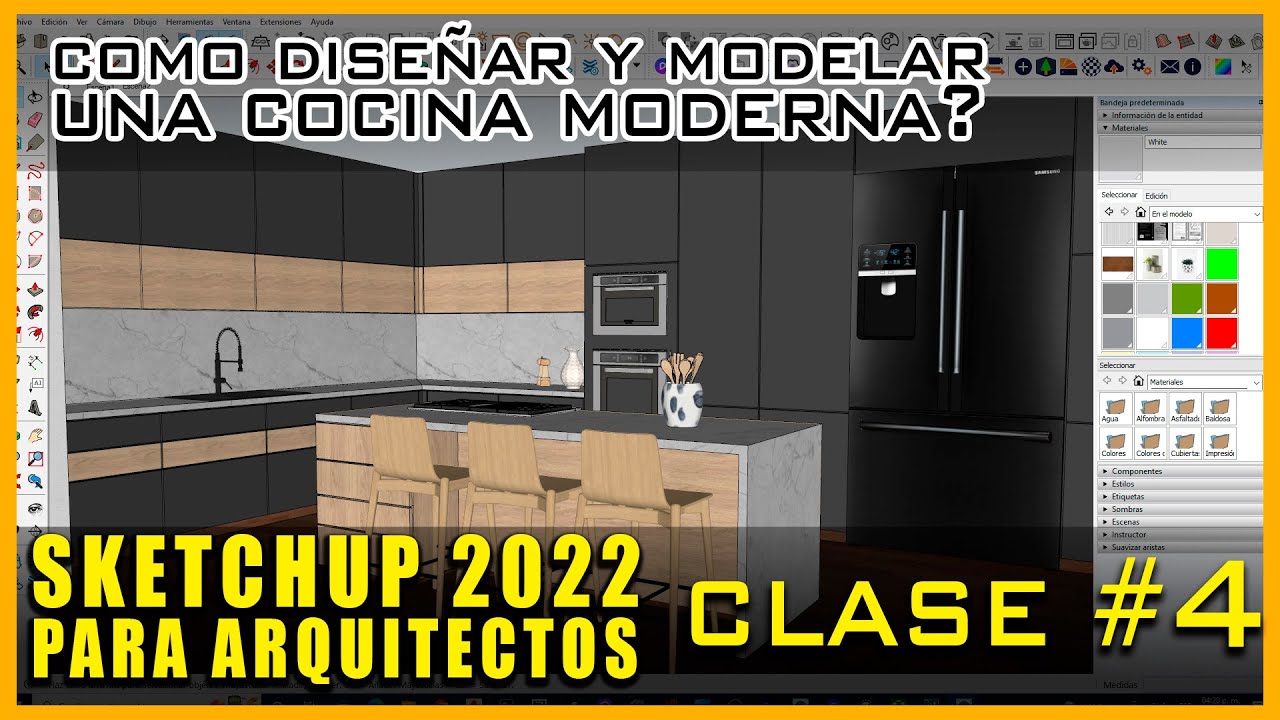 Cómo DISEÑAR Y MODELAR una COCINA EN SKETCHUP 2022
