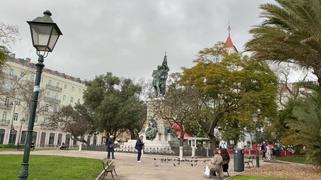 Portugal 126 Lisbon - City Centre Walking｜Praça Dom Luis I｜Tv.do Carvalho｜Rua de S.Paulo｜Rua das Fl…