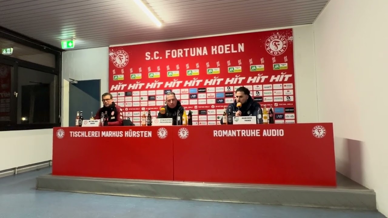 Pressekonferenz nach dem Regionalliga-Spiel Fortuna Köln - FC Gütersloh 