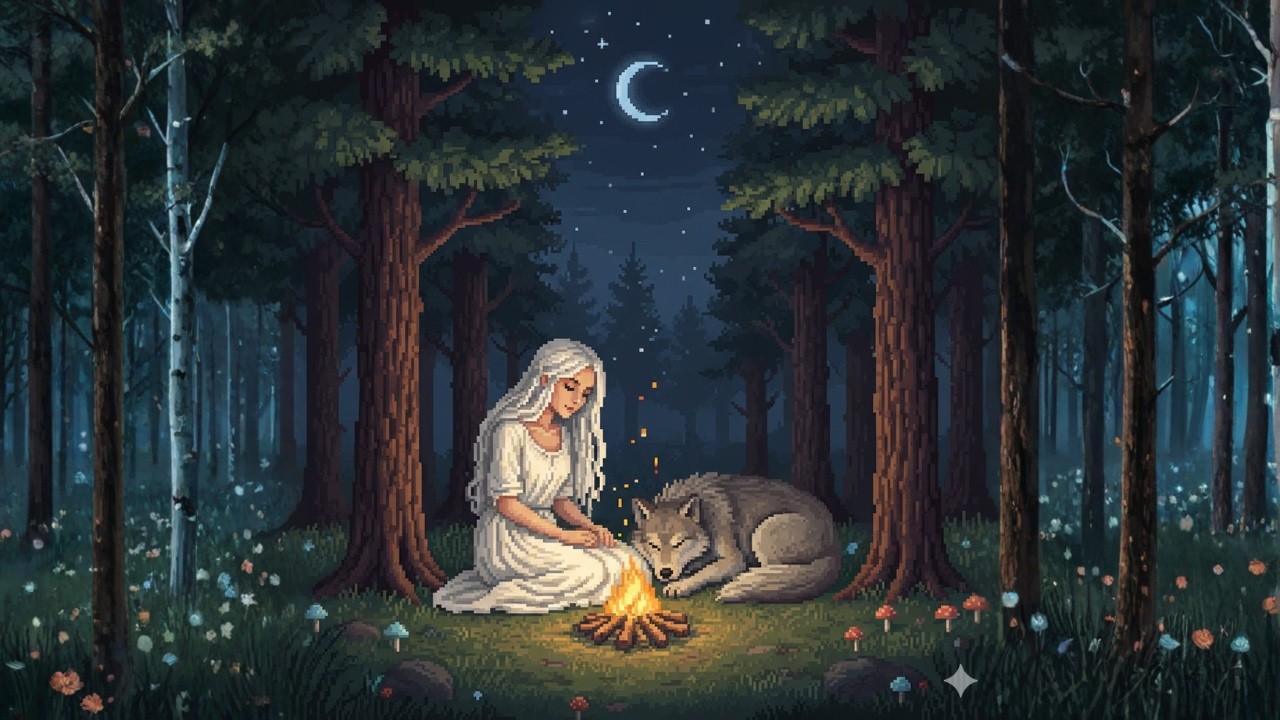 White Forest Spirit – Midnight Fire in the Snow (1H Ambient)