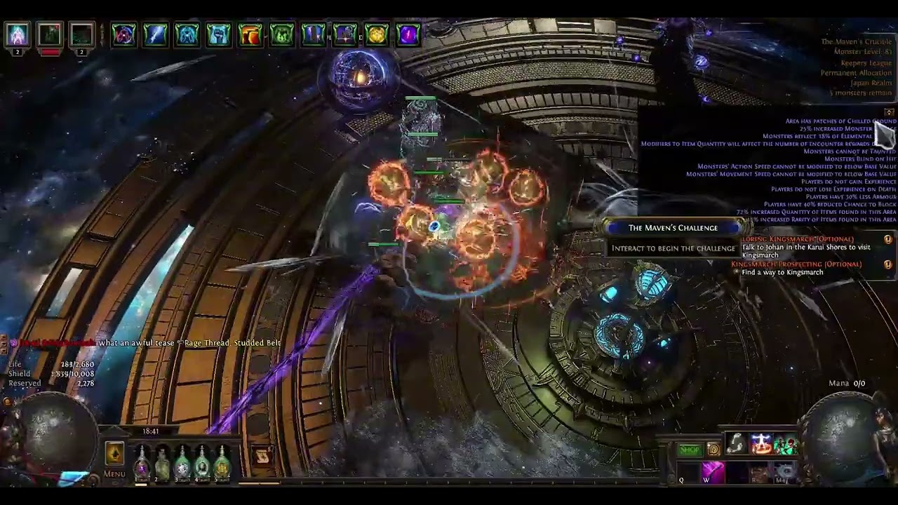 POE 3.27 CWDT ESloop all content viable (no ward , no scion , can use MB) last build in this league