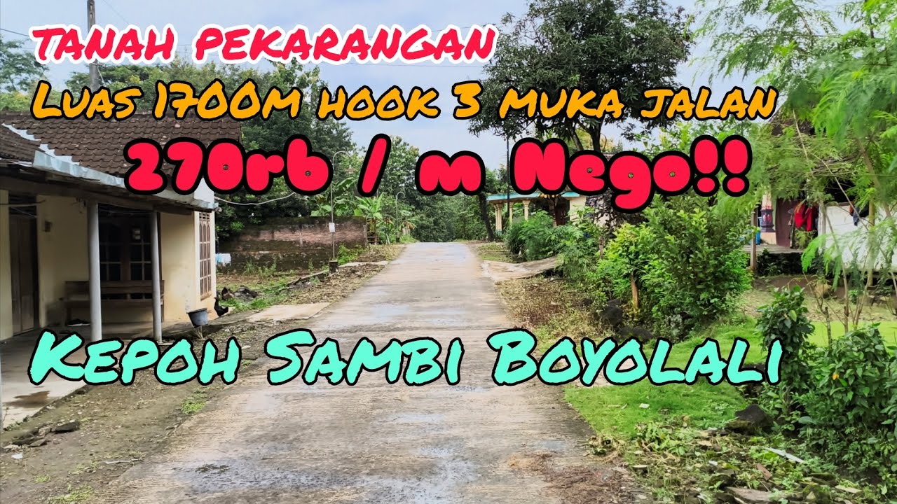 DIJUAL TANAH PEKARANGAN PADAT PENDUDUK 270RB/M KEPOH SAMBI BOYOLALI