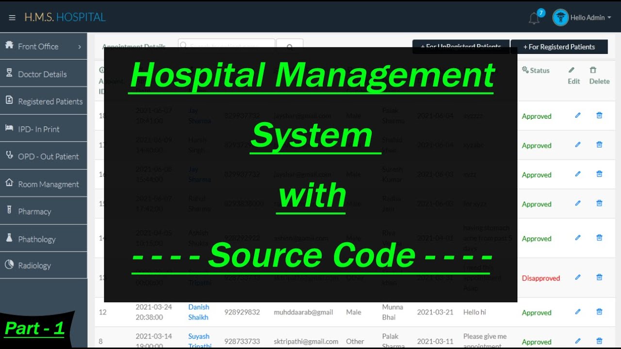 Hospital Management System Part-1 | Major Minor Project Ideas | Source Code | 2020-2021 | PHP MySQL
