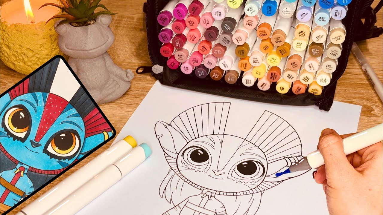 ASMR Coloring Avatar Fuego y Cenizas 🔥 Rotuladores de alcohol Ohuhu (sin voz)