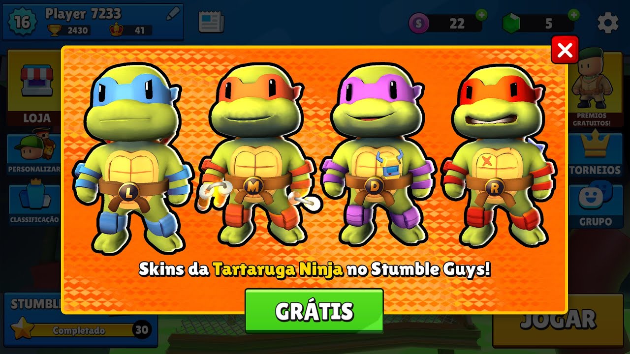 Liberando TODAS as TARTARUGAS NINJA do Stumble Guys