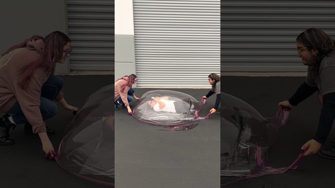 Successful Human Slime Bubble! 😲 #slimebubble #shorts