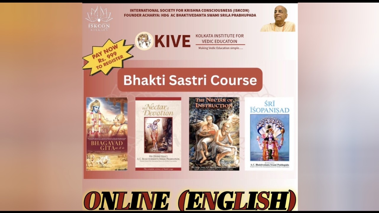 Bhakti Shastri  English Unit  1 - ISKCON  -Session 1