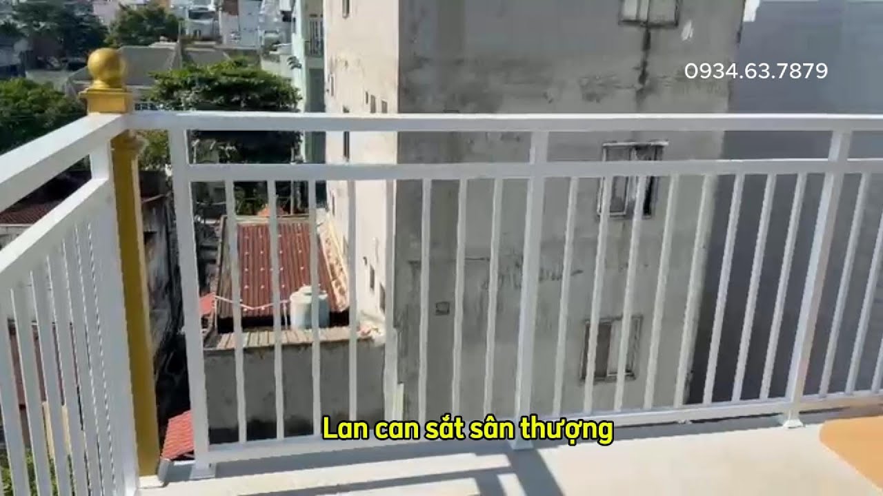 Lan Can Sắt Hộp Màu Trắng, Lắp Đặt trên Sân Thượng. Mẫu lan can sắt nhiều người sử dụng #lancansat
