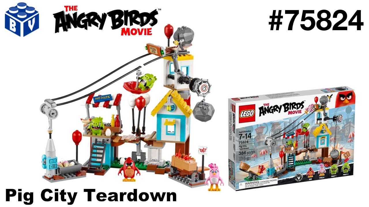 LEGO 75824 The Angry Birds Movie Pig City Teardown