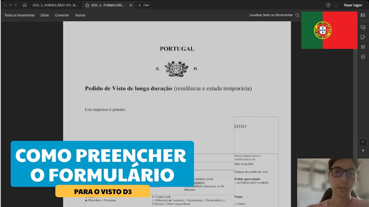 Como preencher o formulário para o visto D3