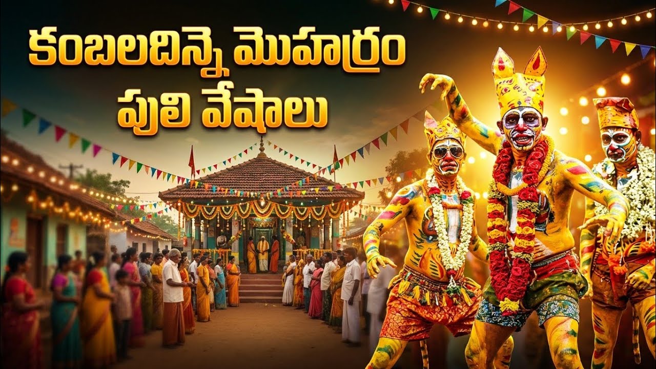 #Kambaladinne#moharram#puli veshalu#villege