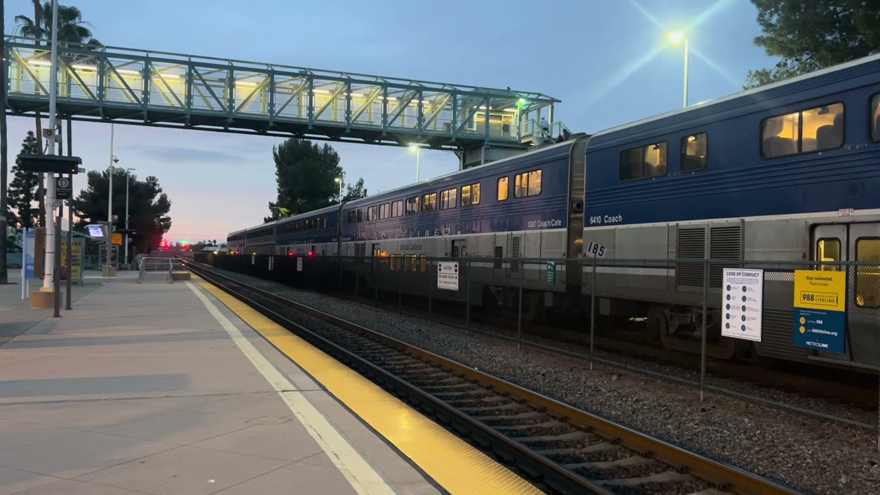 The arrival and departure of Amtrak 785 at Irvine train station on 2/15/26